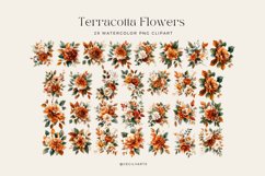 Watercolor Terracotta Flowers Clipart Bundle Product Image 3