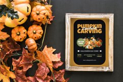 4 Watercolor Embroidered Pumpkin Clipart Product Image 3