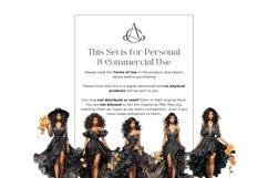 15 Watercolor Black Fashion Clipart Product Image 3