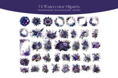 74 Watercolor Indigo Flowers Clipart Product Image 3