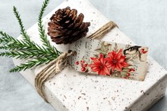 4 Watercolor Vintage Christmas Notes and Tags Clipart Product Image 3