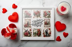 3 Watercolor Vintage Valentine Stamps Clipart Product Image 3