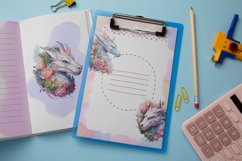 4 Watercolor Pastel Floral Dragons Clipart Product Image 3