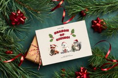 Watercolor Whimsical Christmas Animals Clipart Product Image 3