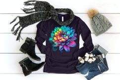4 Watercolor Neon Flowers Clipart Product Image 3