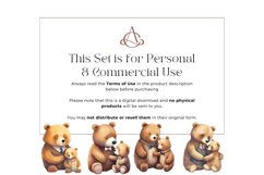 32 Watercolor Daddy and Baby Bear Clipart Product Image 3