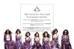 12 Watercolor Purple Fashion Clipart Product Image 3