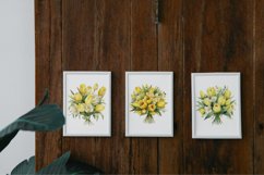4 Watercolor Butter Yellow Tulips Clipart Product Image 3