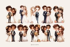 Watercolor Cute Wedding Couple Clipart Bundle Product Image 3