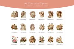 92 Watercolor Pink Vintage Clipart Product Image 3