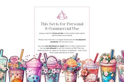 Watercolor Floral Booba Tea Clipart Bundle Product Image 3