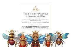 12 Watercolor Sparkling Bees Clipart Product Image 3