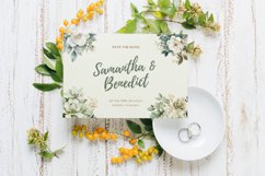 Watercolor Sage Green and Ivory Flowers Clipart Product Image 3