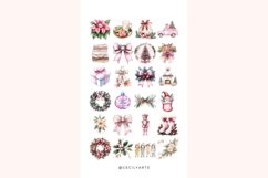 Watercolor Blush Christmas Clipart Bundle Product Image 3