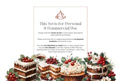 12 Watercolor Christmas Cakes Clipart Product Image 3