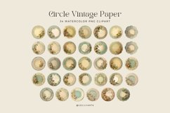 34 Watercolor Circle Vintage Paper Clipart Product Image 3