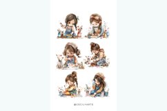 Watercolor Girl Painter Cliparts Product Image 4