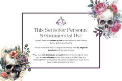 29 Watercolor Floral Skull Clipart Product Image 4