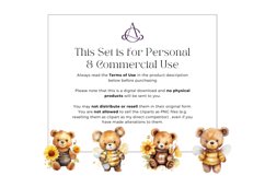 51 Watercolor Bear in a Bee Costume Clipart Product Image 4