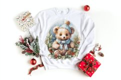 4 Watercolor Christmas Cute Teddy Bear Clipart Product Image 4