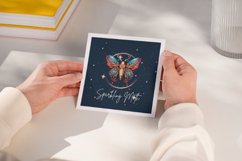 4 Watercolor Sparkling Moth Clipart Product Image 4