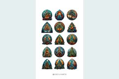 Watercolor Stained Glass Christmas Tree Clipart Bundle Product Image 4