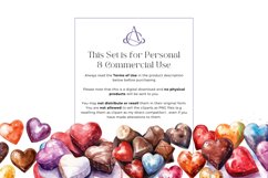 Watercolor Heart Candies Clipart Bundle Product Image 4
