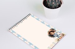 Watercolor Cute Denim Girl Clipart Product Image 4