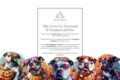 Watercolor Halloween Retro Pitbull Clipart Bundle Product Image 4