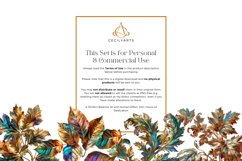 Watercolor Golden Ornament Leaves Clipart Bundle Product Image 4