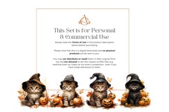 36 Watercolor Halloween Cat Clipart Product Image 4