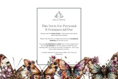 Watercolor Steampunk Butterfly Clipart Bundle Product Image 4