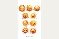 Watercolor Happy Sun Cliparts Bundle Product Image 4