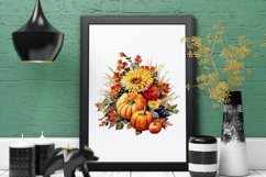 4 Watercolor Autumn Pumpkin Clipart Product Image 4