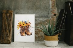 4 Watercolor Autumn Boots Clipart Product Image 4