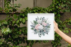 4 Watercolor Eucalyptus and Roses Clipart Product Image 4