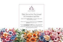 Watercolor Floral Hearts Cliparts Bundle Product Image 4