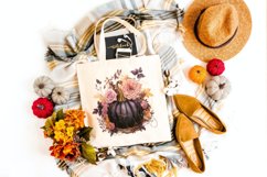 4 Watercolor Black Dusty Floral Pumpkin Clipart Product Image 4