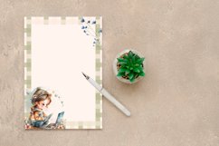 Watercolor Cute Girl with a Laptop Clipart Product Image 4