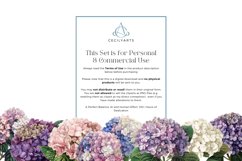 Watercolor Retro Vintage Hydrangea Clipart Bundle Product Image 4