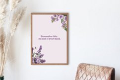 Watercolor Retro Vintage Lavender Flower Clipart Product Image 4