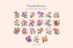 43 Watercolor Colored Pencil Pastel Roses Clipart Product Image 4
