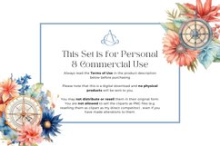 22 Watercolor Floral Sundial Clipart Product Image 4