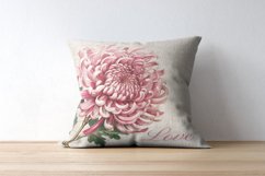 Watercolor Retro Vintage Chrysanthemum Clipart Product Image 4