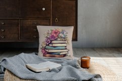 4 Watercolor Vintage Floral Books Clipart Product Image 4