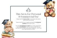 36 Watercolor Graduation Bear Clipart Product Image 4