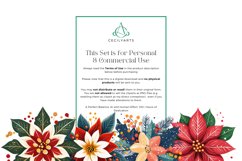 Watercolor Funky Christmas Flowers Clipart Bundle Product Image 4