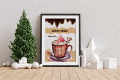 4 Watercolor Christmas Hot Choco Clipart Product Image 4
