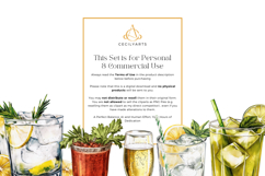 Watercolor Vintage Cocktails Clipart Bundle Product Image 4