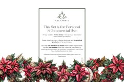 Watercolor Christmas Wreath Poinsettia Clipart Bundle Product Image 4